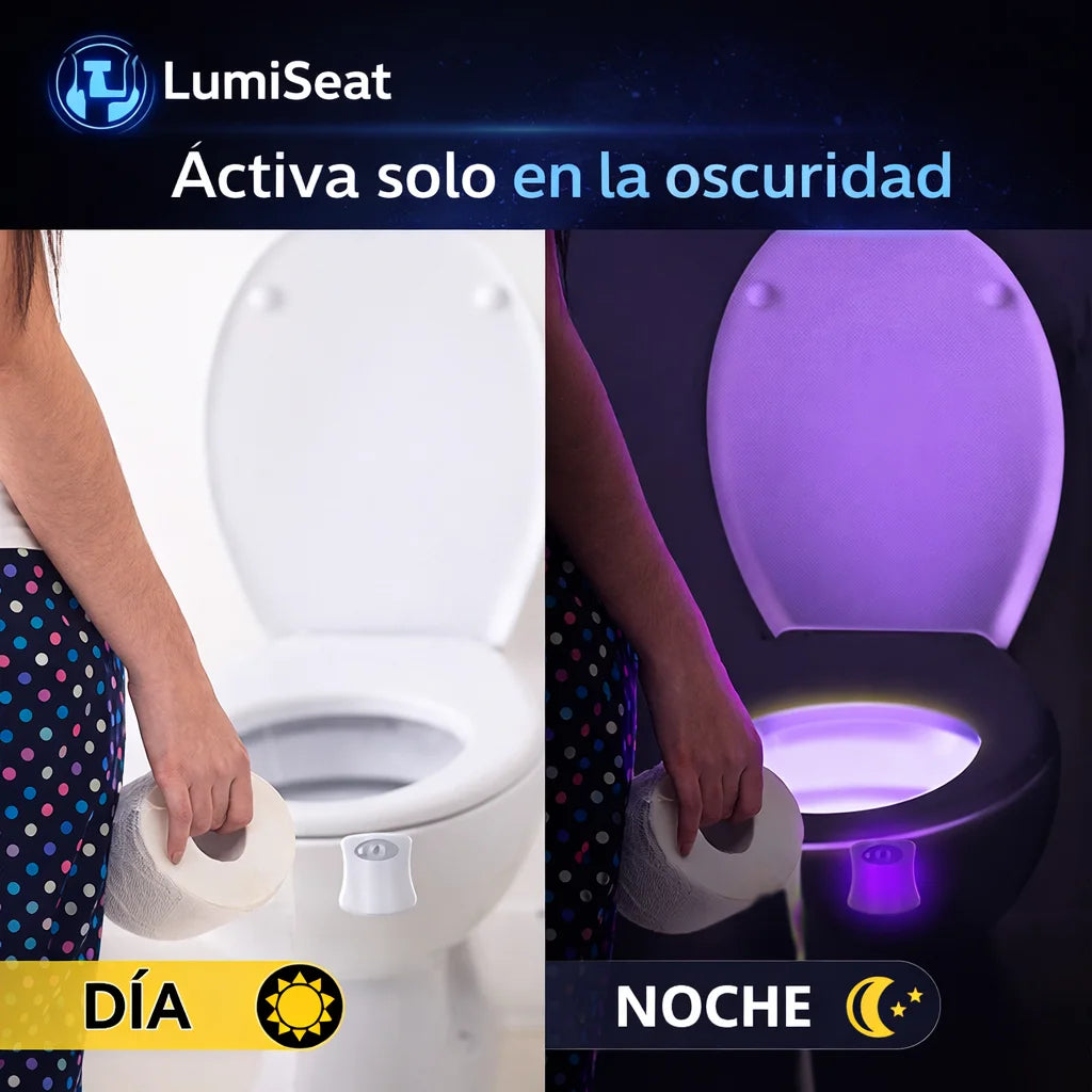 Luz LED para Inodoro 🚽 Activación por Movimiento 🚶🏻♀️ Ilumina tu baño al instante cuando te levantas de noche