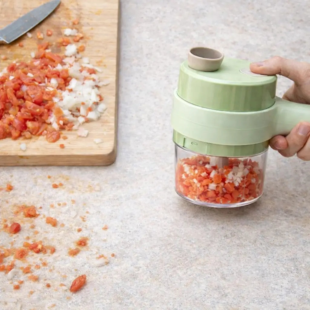 🥗🔪 Picadora de Verduras Eléctrica Portátil ⚡ – Pica y corta alimentos fácilmente ✂️ – Prepara tus ingredientes en minutos ⏱️