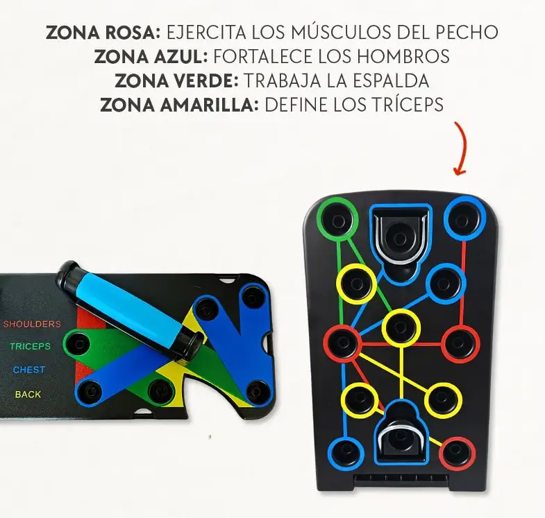 Tabla Push Up 💪🏻 ENTRENA TODO CUERPO EN CASA 🏋️♀️ Recupera tu Físico y Ahorra Tiempo y Dinero 💰