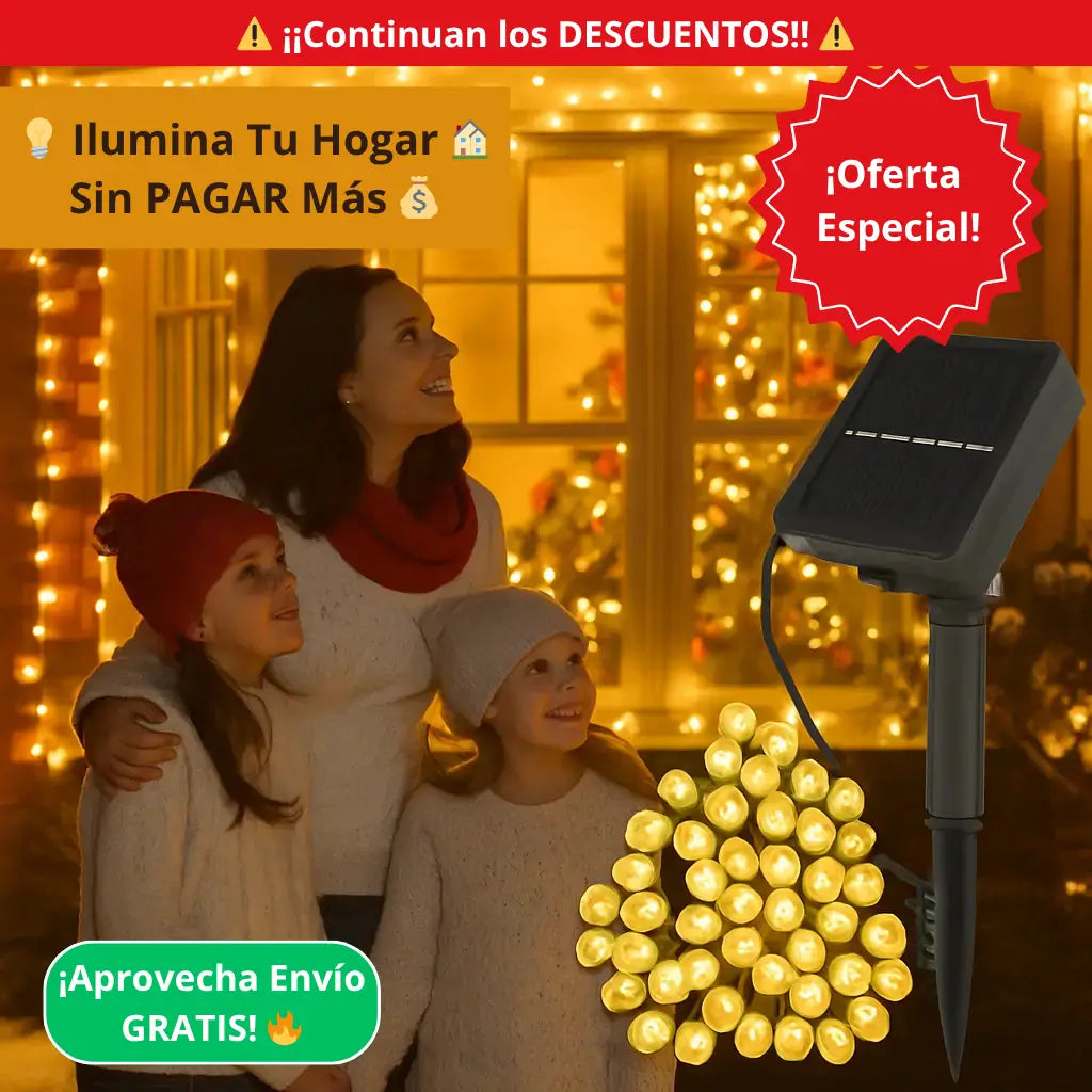 Luces Navideñas Solares Cálidas 🌟– Decoran y Ahorran tu Hogar – Ilumina sin Preocuparte del Consumo