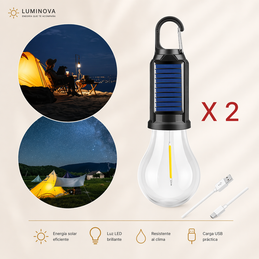 Ampolleta Solar de Camping x2
