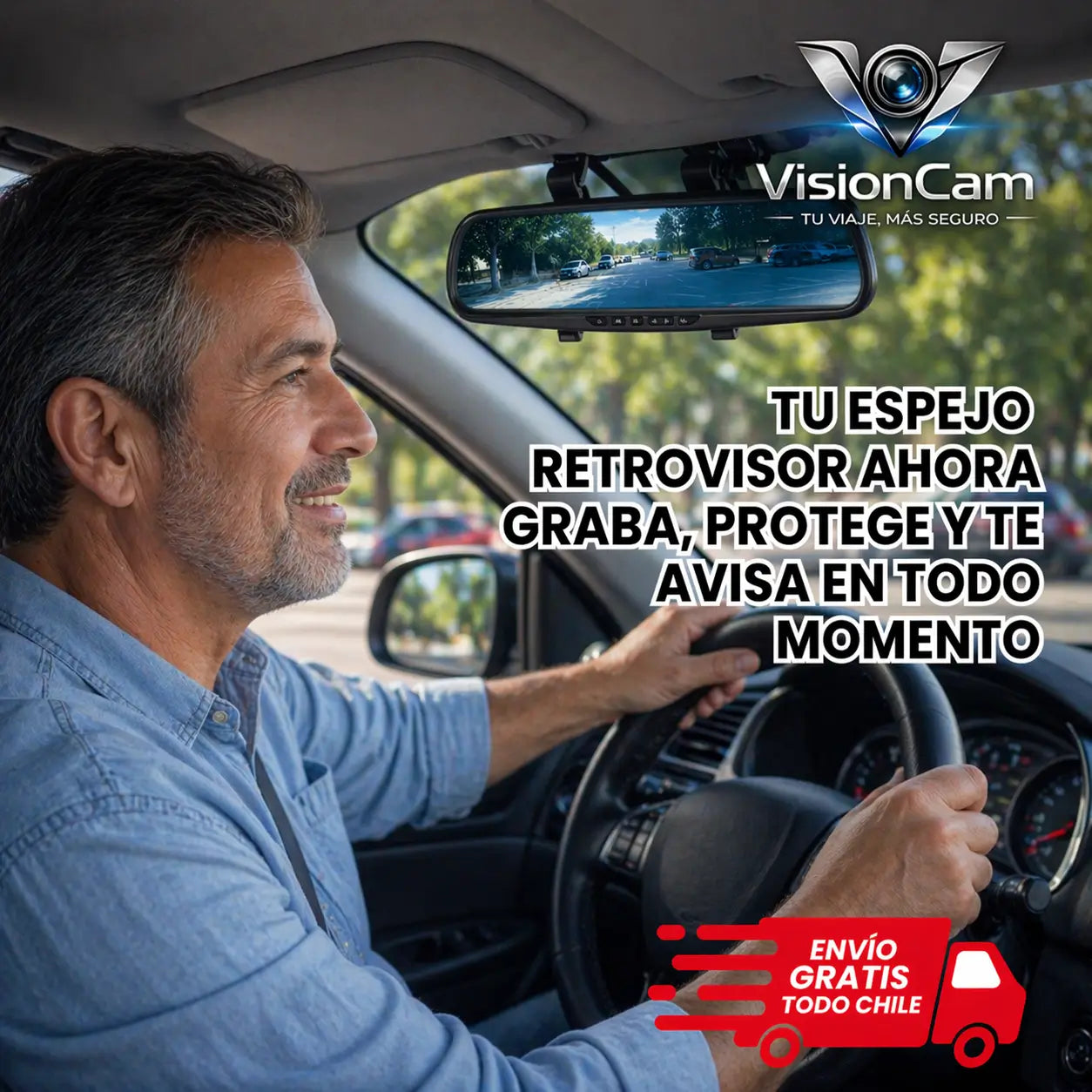 VisionCam - Maneja con total confianza: ve lo que no ves y guarda la evidencia
