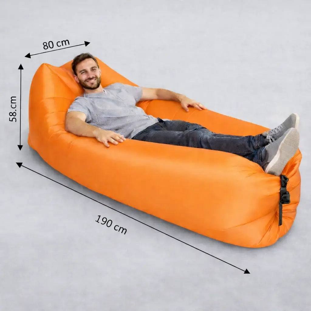 🪑✨ Sillón Inflable de Viaje – 🌿 Descanso al Aire Libre – 😌🏖️ Disfruta Comodidad Inmediata en tus Vacaciones