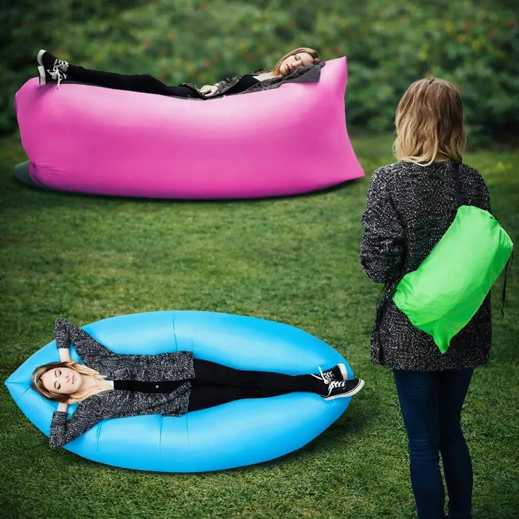 🪑✨ Sillón Inflable de Viaje – 🌿 Descanso al Aire Libre – 😌🏖️ Disfruta Comodidad Inmediata en tus Vacaciones