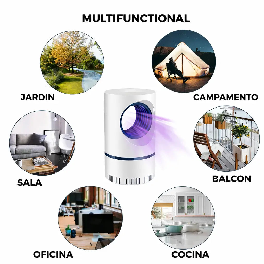 🦟 Lámpara Atrapa Mosquitos USB – 🔇 Protección Silenciosa – 😴 Duerme Tranquilo cada Noche, en Casa o Camping