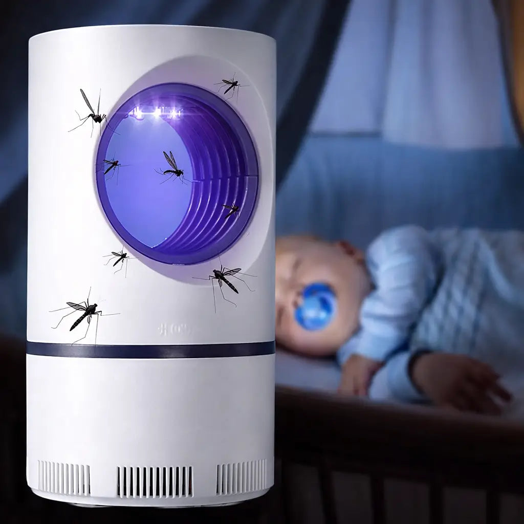 🦟 Lámpara Atrapa Mosquitos USB – 🔇 Protección Silenciosa – 😴 Duerme Tranquilo cada Noche, en Casa o Camping