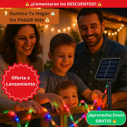Manguera LED Solar Multicolor 💥 – Ilumina tu hogar 🏠 – ¡Decora Sin Pagar Energía!💡