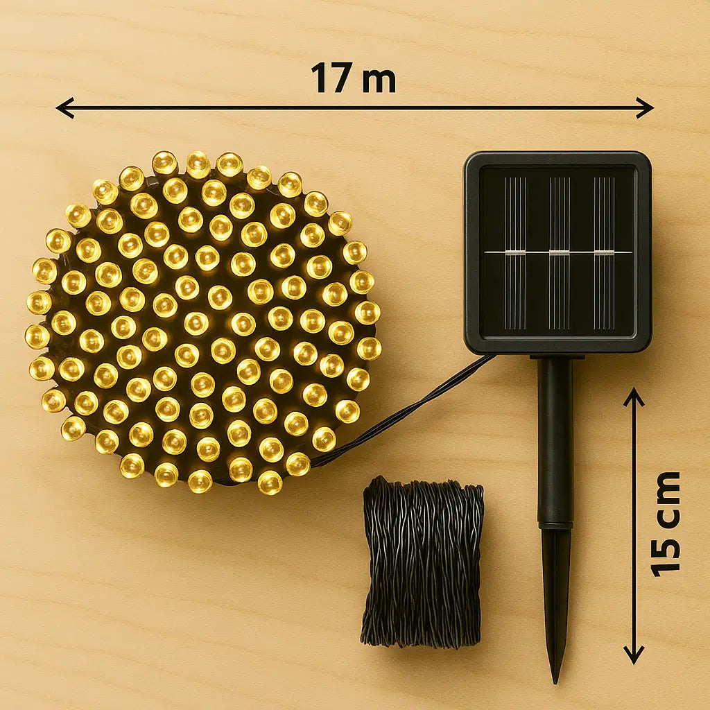 Luces Navideñas Solares Cálidas 🌟– Decoran y Ahorran tu Hogar – Ilumina sin Preocuparte del Consumo