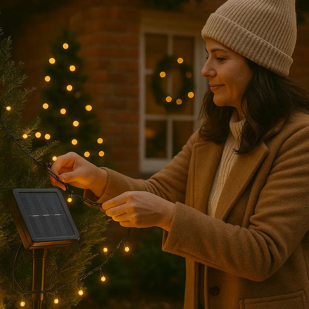 Luces Navideñas Solares Cálidas 🌟– Decoran y Ahorran tu Hogar – Ilumina sin Preocuparte del Consumo