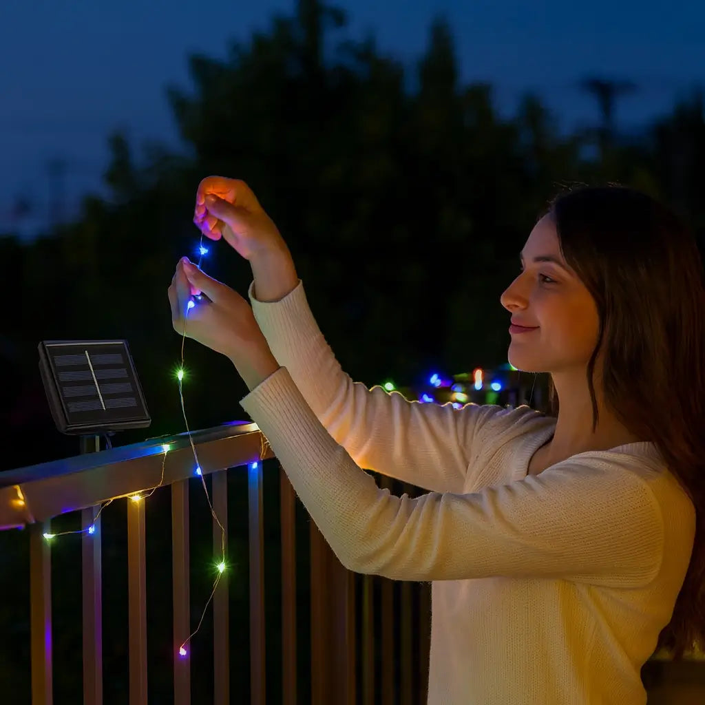 Luz Hada Solar Multicolor 💥 – Decora tu hogar 🏠 – ¡Ilumina Sin Pagar Energía!💡