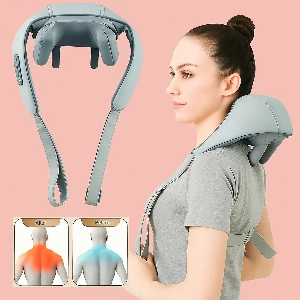 💆‍♀️ Masajeador Cervical Inalámbrico – 🌿 Relaja cuello y hombros – 🏠 Alivio inmediato desde casa 😌✨