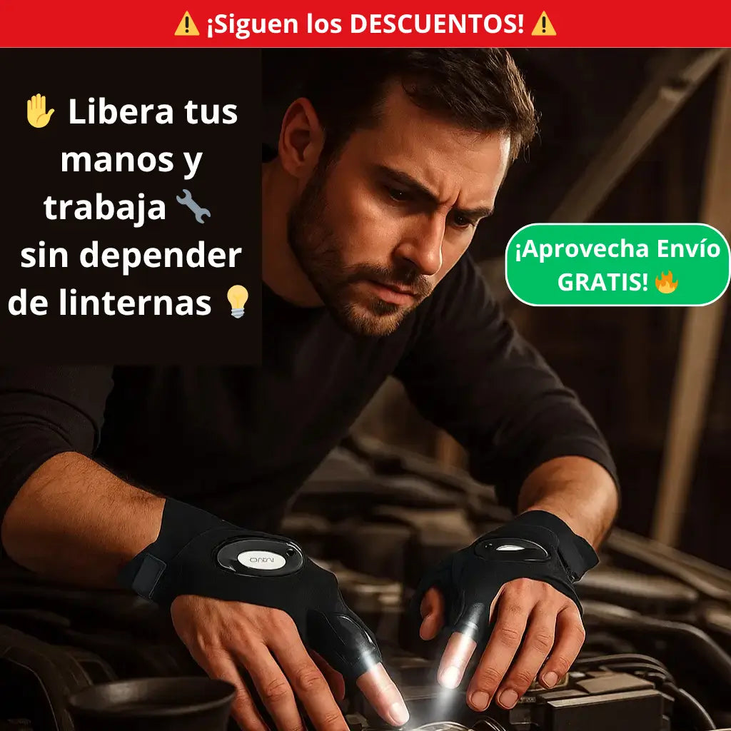 Guantes Linterna LED – Ilumina con Precisión – Trabaja sin esfuerzo incluso en total oscuridad