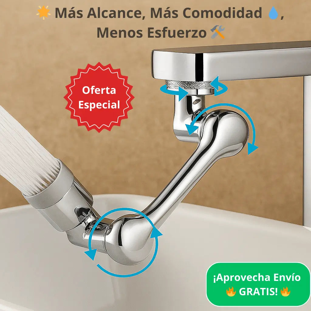 🚰 Extensor de Grifo – 🔄 Giro 1080° – Mayor Comodidad en Segundos 💧
