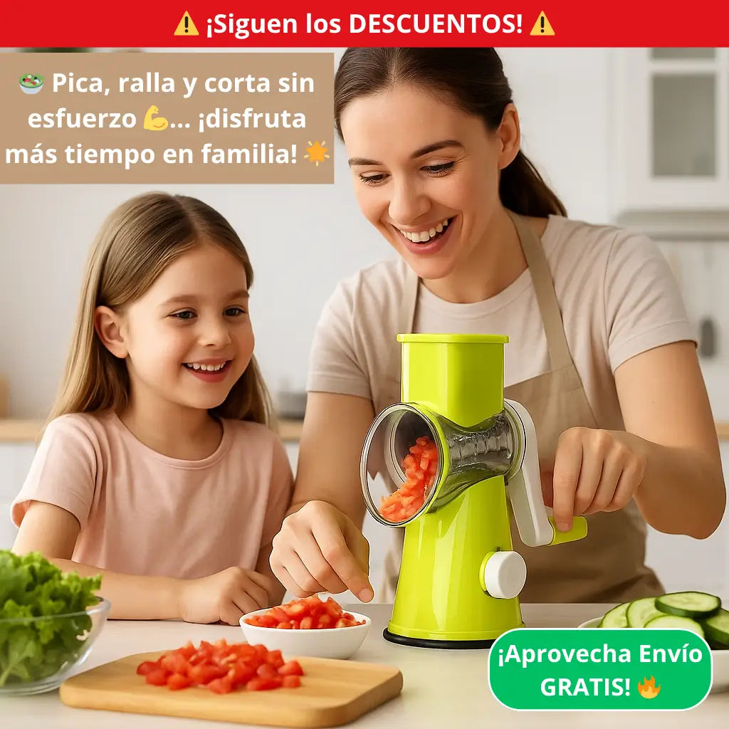 🍅Rallador Multifunción 🔪 ¡Pica todo al instante! – ⏱️ Ahorra tiempo y 🍳 cocina sin ensuciar