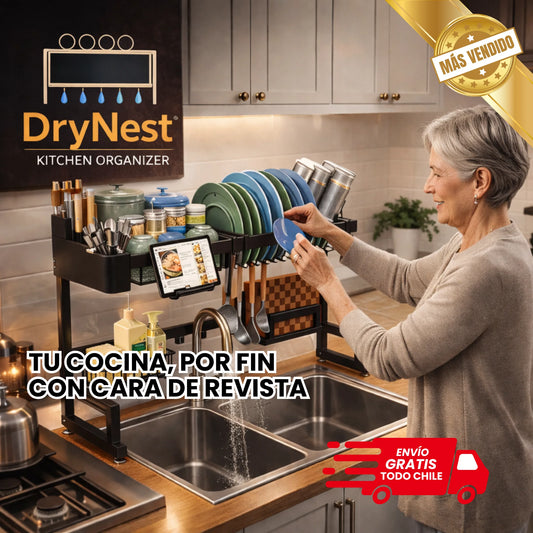 Escurridor para Platos 🍽️ Organiza toda tu cocina sobre el fregadero 💦 Encimera siempre libre, sin hacer un solo agujero